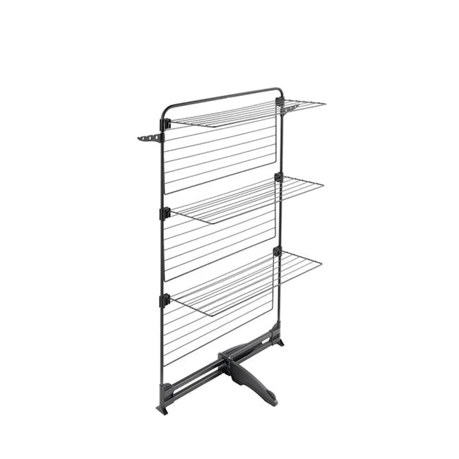Metaltex Storm Onyx 3 Tier Vertical Laundry Drier - Black - 2 - - Metal wire shelving unit with four shelves, - Black metal