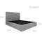ESSENTIALS Queen Headboard Storage Bed - Grey (Fabric) - 2
