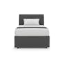 Excel Super Single Trundle Bed - Dark Grey (Faux Leather) - 0