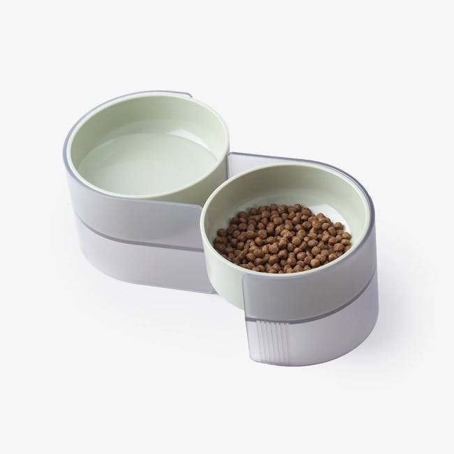 Pidan S Cat Bowl - Khaki - 2 - Elegant pet food storage containers, minimalist design, light green ceramic bowls, empty and