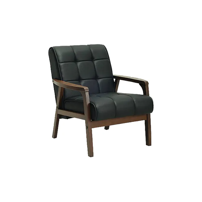 Tucson 3 Seater Sofa with Tucson Armchair - Cocoa, Espresso (Faux Leather) - 2 - Black leather armchair, modern design