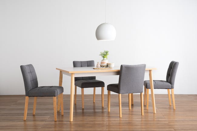 (As-is) Sergio Dining Table 1.5m - Natural, Grey - 5