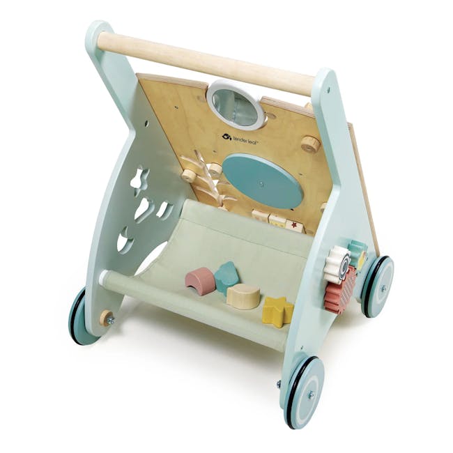 Tender Leaf Sunshine Baby Activity Walker - 5 - Wooden playset with soft cushion, soft toy blocks, wooden armrest, soft toy