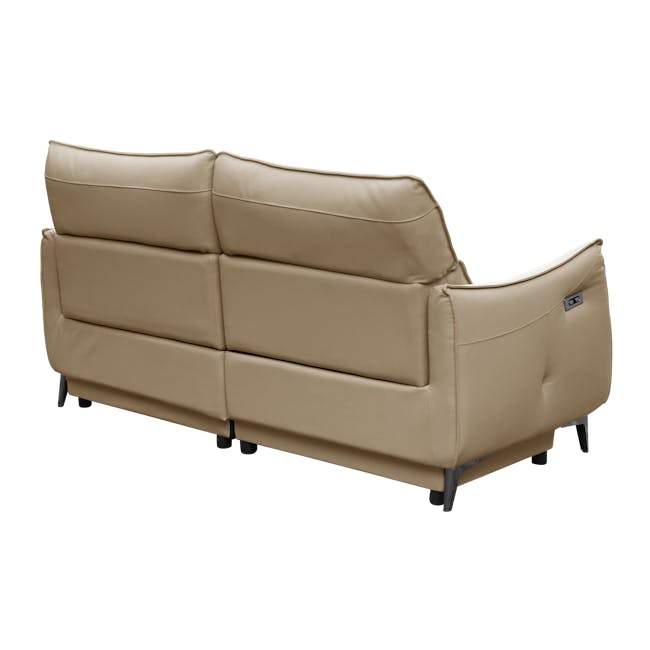 Cole 3 Seater Recliner Sofa - Beige (Genuine Cowhide + Faux Leather) - 7