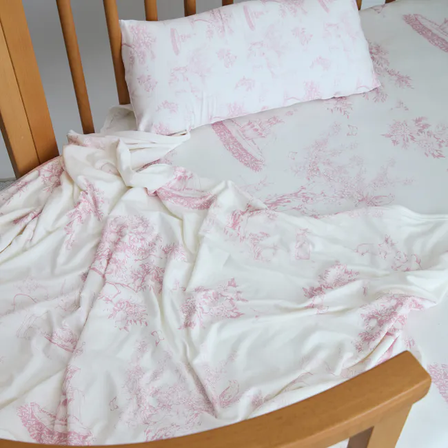 House of Holly Bamboo Crib Sheet - Garden (Blush Pink) - 4