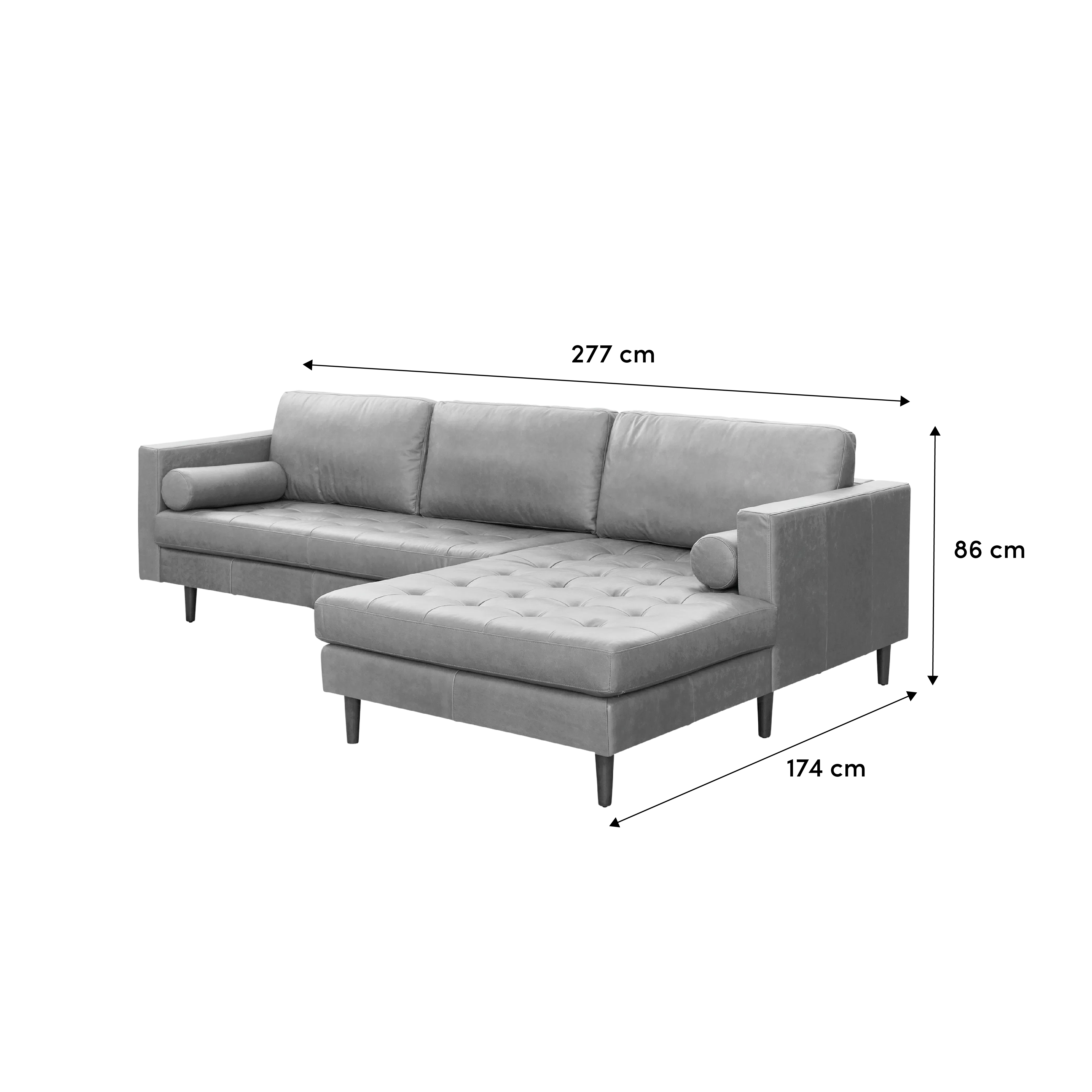(As-is) Nolan L-Shaped Sofa - Saddle Tan (Premium Aniline Leather) Right Facing Chaise Lounge - 1 - 16