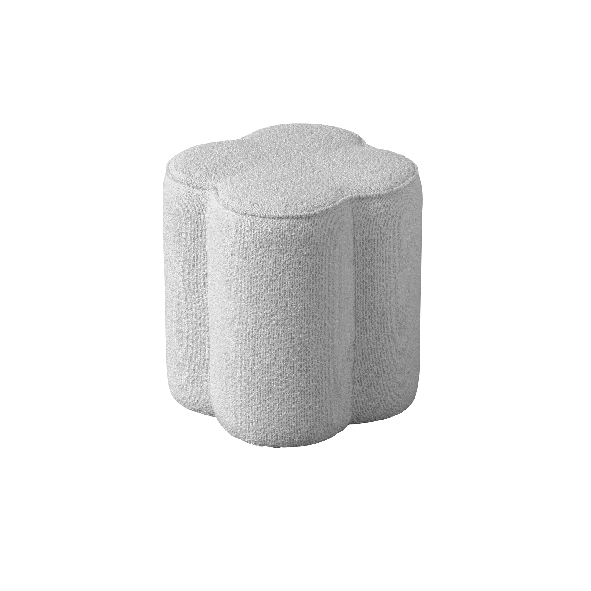 Clover Pouf - Grey Boucle