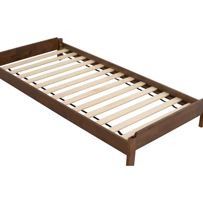 Hans Stackable Single Bed - Cocoa - 15 - Wooden frame, slatted design, natural wood grain, minimalist style, sturdy