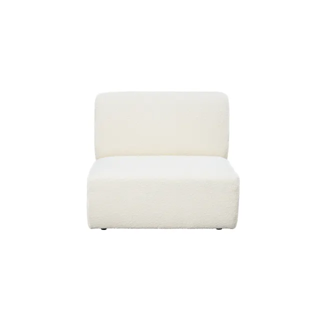 Nomi Armless Unit - White Boucle (Eco Clean Fabric) - 1
