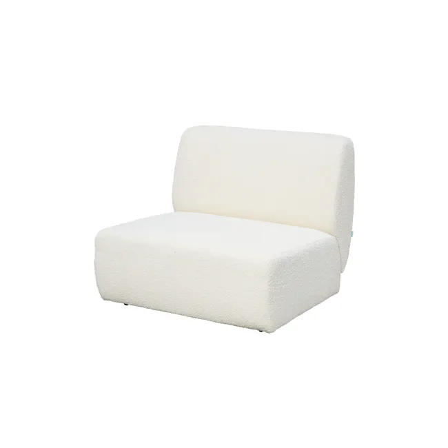Nomi Armless Unit - White Boucle (Eco Clean Fabric) - 4