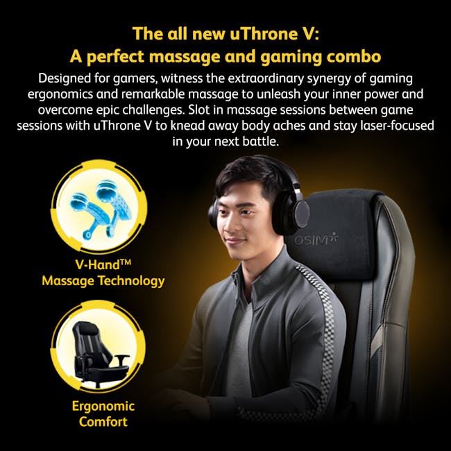 OSIM uThrone V Transformer Edition Gaming Massage Chair - Bumble Bee - 3