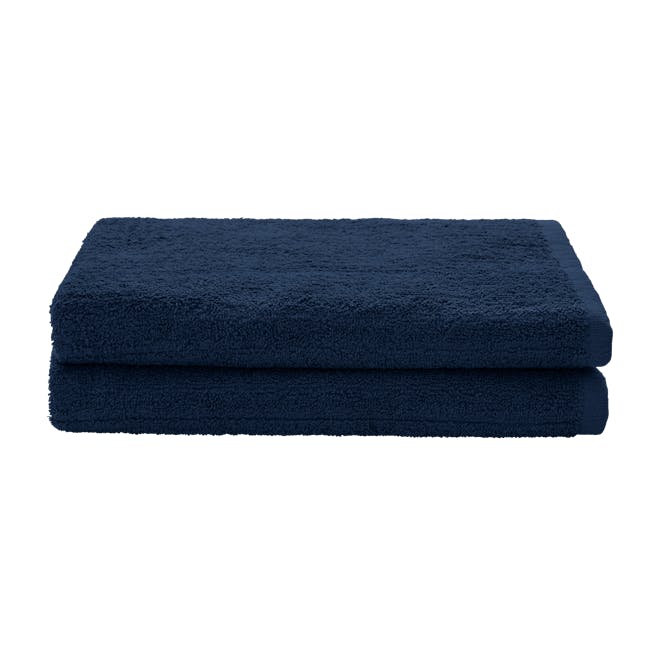 EVERYDAY Bath Sheet - Navy Blue (Set of 2) - 0