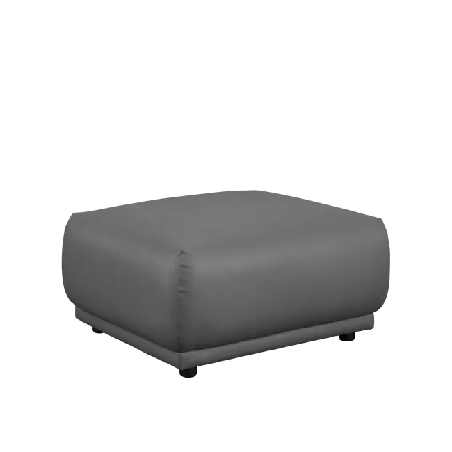 Milan Ottoman - Smokey Grey (Faux Leather) - 8 - Modern minimalist lounge chair, sleek gray upholstery, comfortable seating