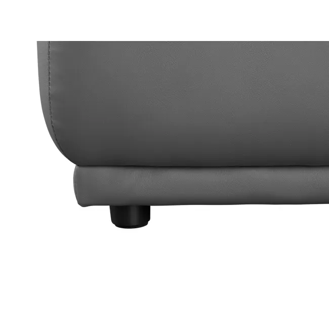 Milan 3 Seater Sofa with Ottoman - Smokey Grey (Faux Leather) - 26 - Sleek and modern leather chair, High-quality leather