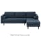 Nolan L-Shaped Sofa - Oxford Blue (Smaller Size - W257) - 9