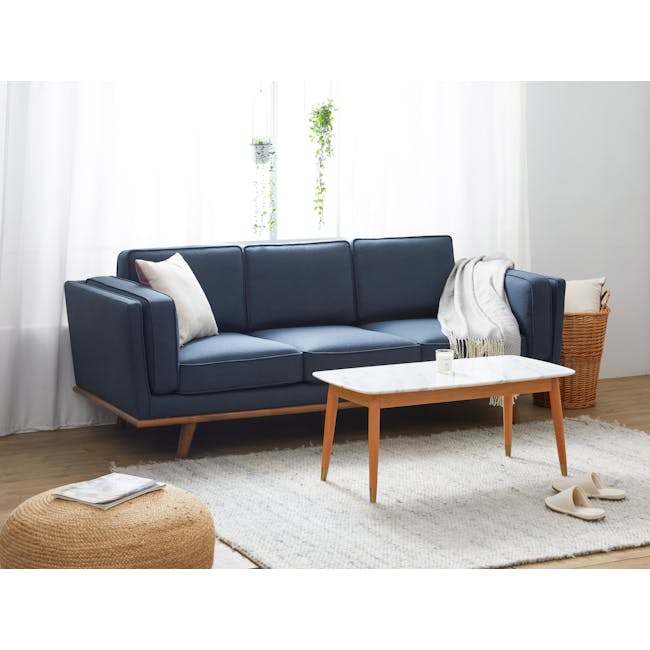 Carter 3 Seater Sofa - Navy (Fabric) - 1