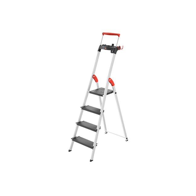 Hailo L100 Aluminium 4 Step Folding Ladder - 0