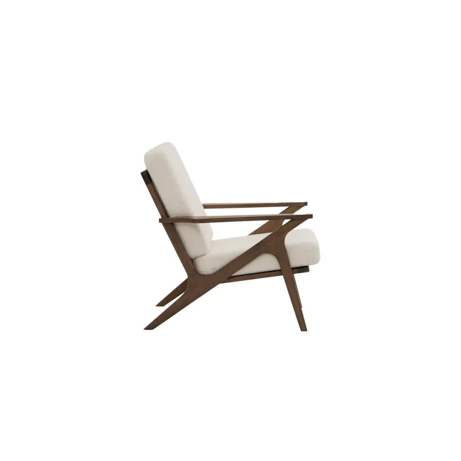 Aston Armchair - White Cream - 5 - Wooden armchair, minimalist design, modern style, elegant chair, comfortable seating
