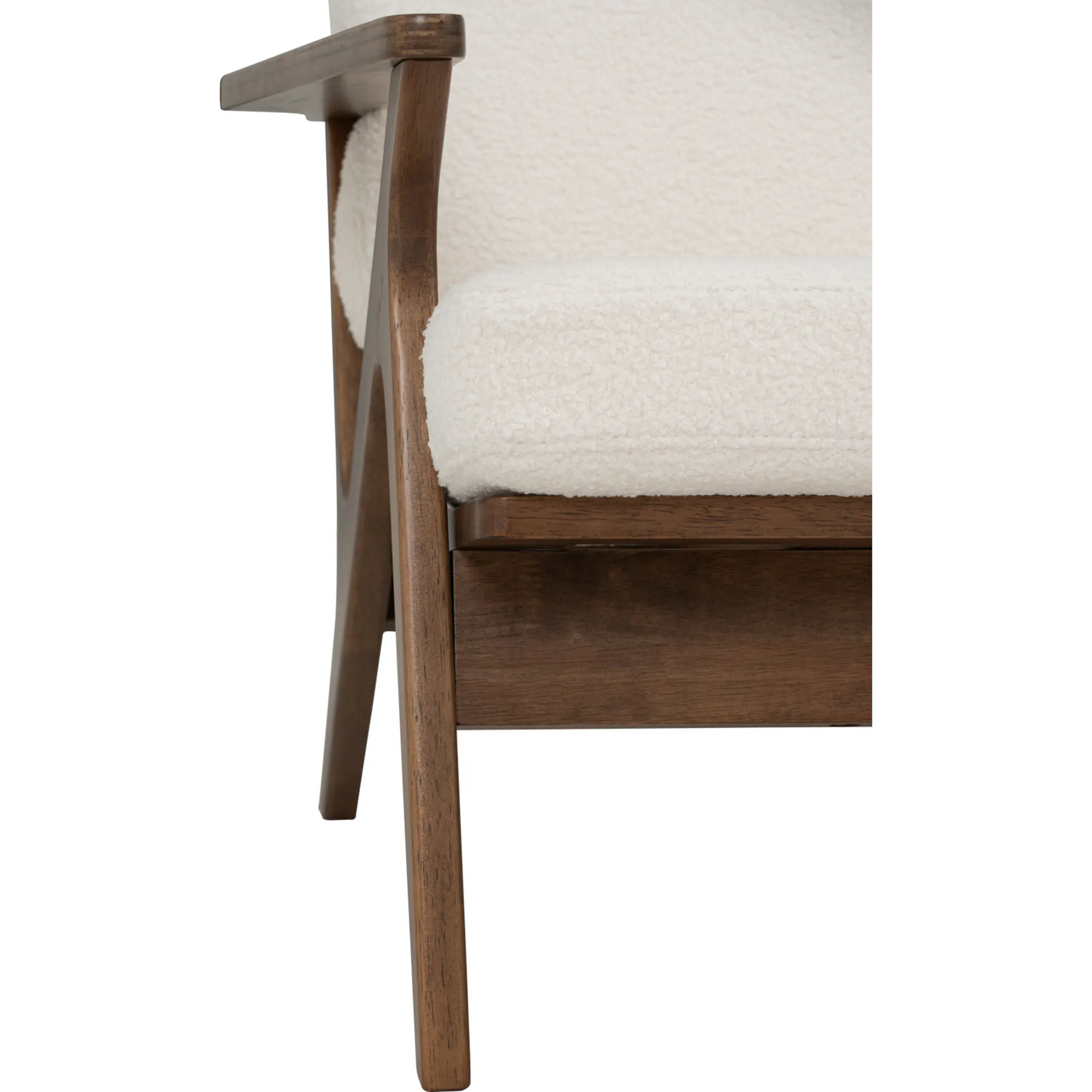 Aston Armchair with Ottoman - White Cream - 7
