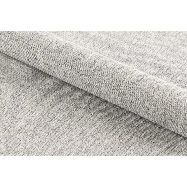Fynn Dining Chair - Oak, Pale Grey - 9 - Light gray fabric, textured weave, soft fabric, linen-like material, woven pattern