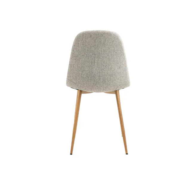 Fynn Dining Chair - Oak, Pale Grey - 5 - Gray upholstered chair, minimalist design, wooden legs, modern aesthetic, neutral