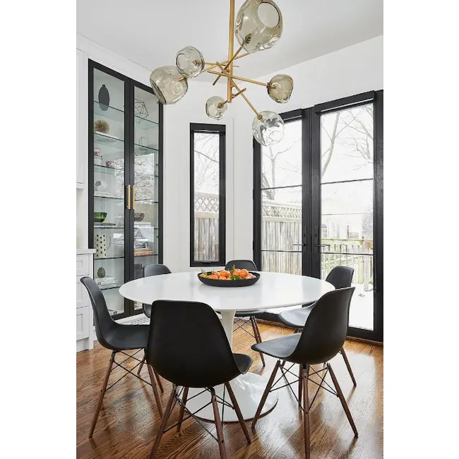 (As-is) Carmen Round Dining Table 1m - White - 25 - 10