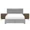 Mason 4 Drawer Queen Bed in Tin Grey (Fabric) with 2 Helios Bedside Tables