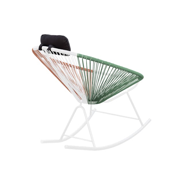 Acapulco Rocking Chair - Pink, White, Green Mix - 10 - Green and white modern lounge chair, white frame, black cushion