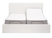 Aeva Split King Adjustable Bed - White Boucle