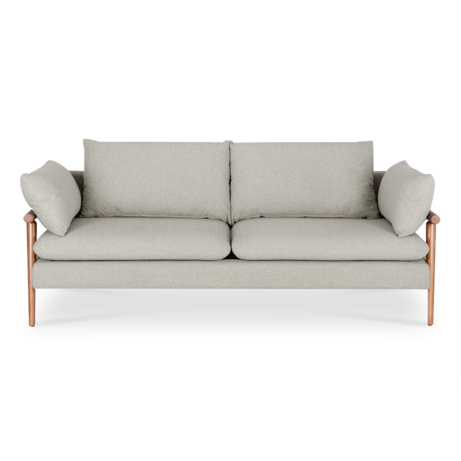 Astrid 3 Seater Sofa - Oak, Ivory - 0