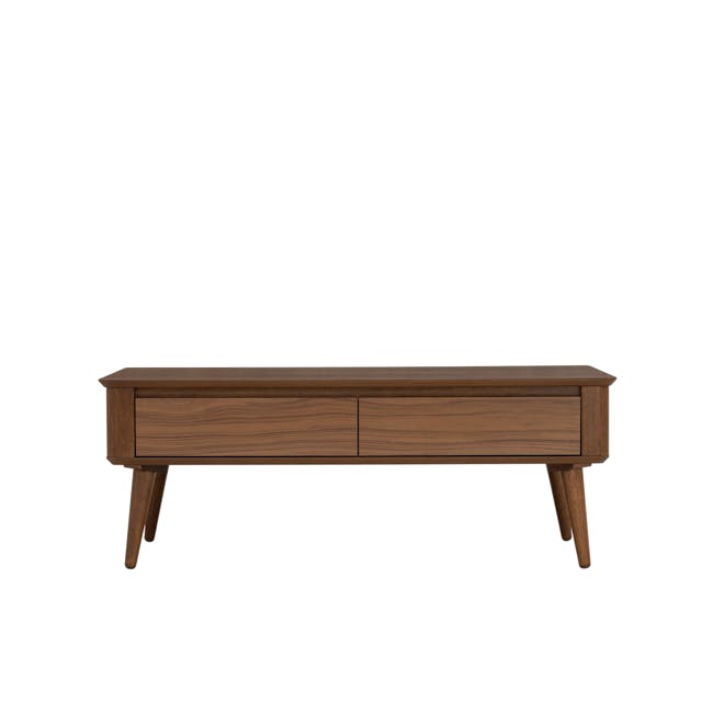 Dimitri Coffee Table - 1 - Wooden side table, minimalist design, rectangular shape, dark wood finish, three drawers