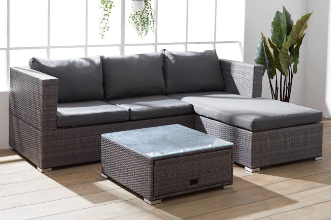 (As-is) Chelsea L-Shaped Outdoor Storage Sofa Set - Grey - Left Facing Chaise Lounge - 13