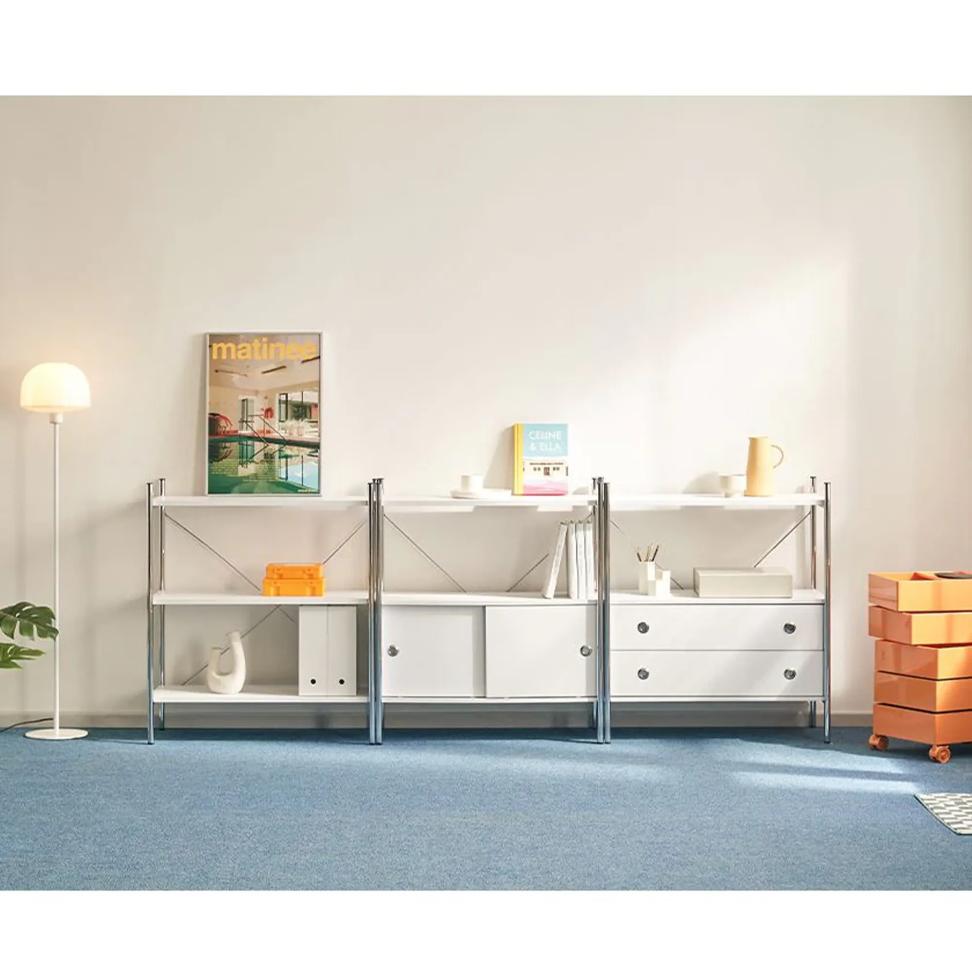 Allie 4-Tier Storage Shelf Drawer Cabinet - White - 10