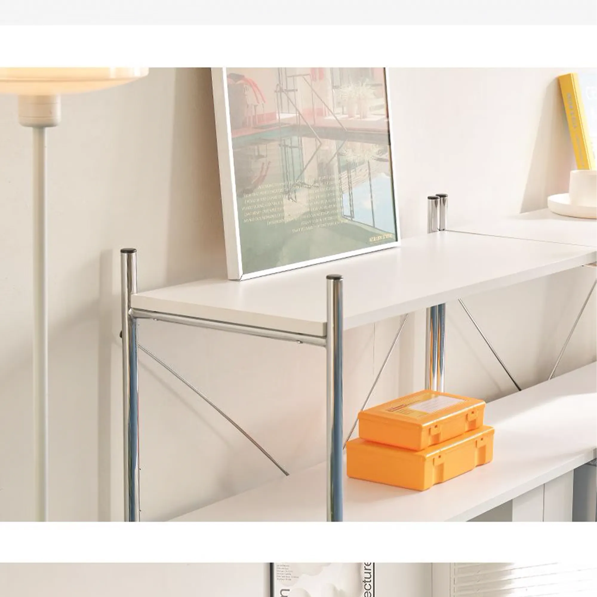 Allie 4-Tier Storage Shelf Drawer Cabinet - White - 9