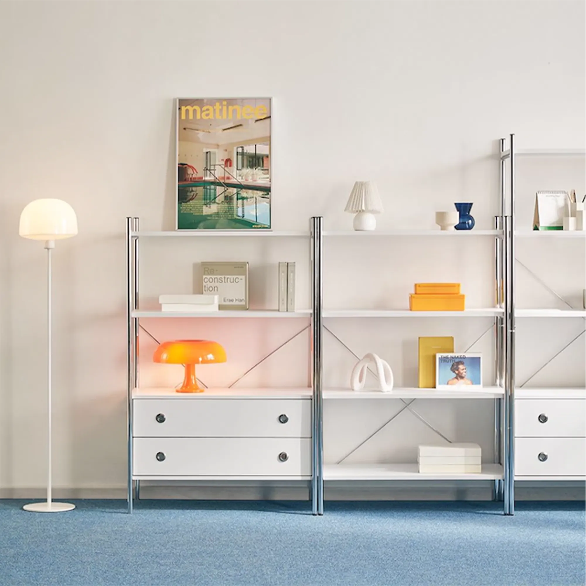 Allie 4-Tier Storage Shelf Drawer Cabinet - White - 17