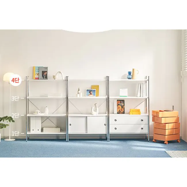 Allie 4-Tier Storage Shelf Drawer Cabinet - White - 23