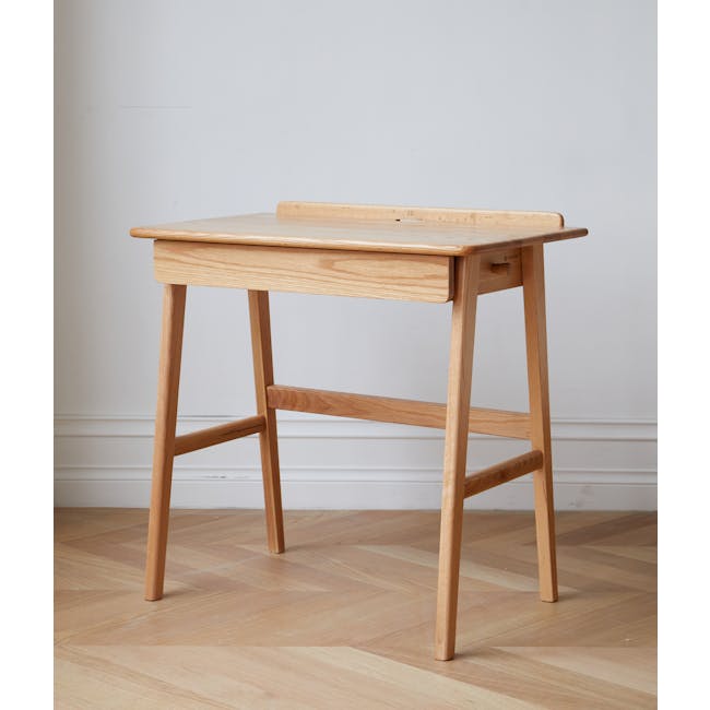 Chase Study Table 1m - 9 - Light wooden table, minimalist design, natural wood grain, simple structure, clean lines, sturdy