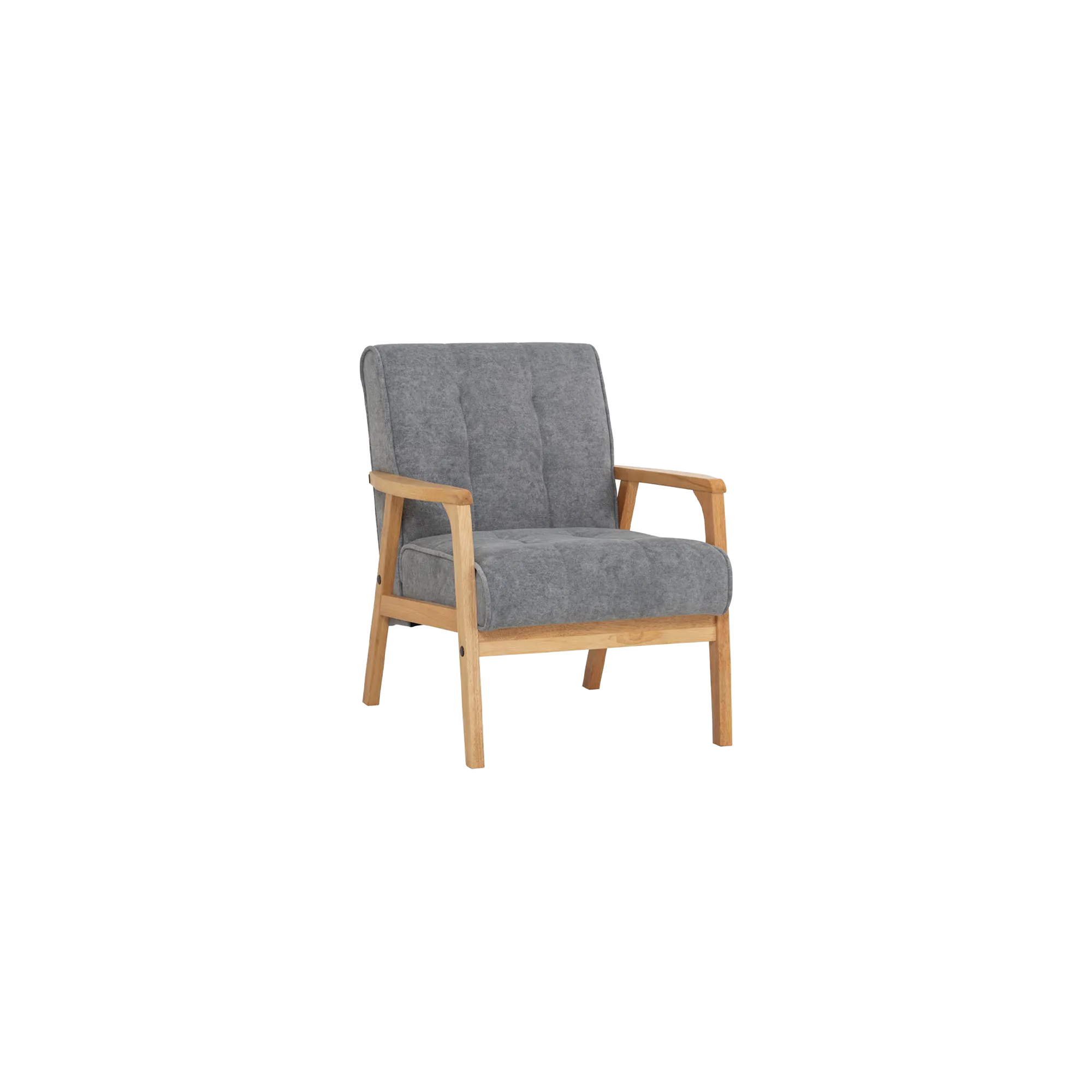 Tucson 2 Seater Sofa with Tucson Armchair - Natural, Cool Grey (Pet Friendly Fabric) - 15 - Grey upholstered armchair