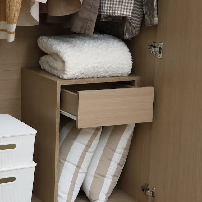 Fince 2 Door Wardrobe 0.9m - Oak - 7