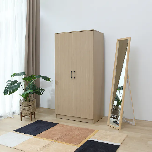 Fince 2 Door Wardrobe 0.9m - Oak - 4