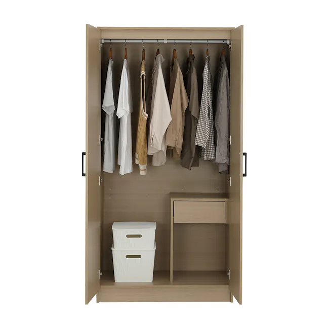 Fince 2 Door Wardrobe 0.9m - Oak - 3