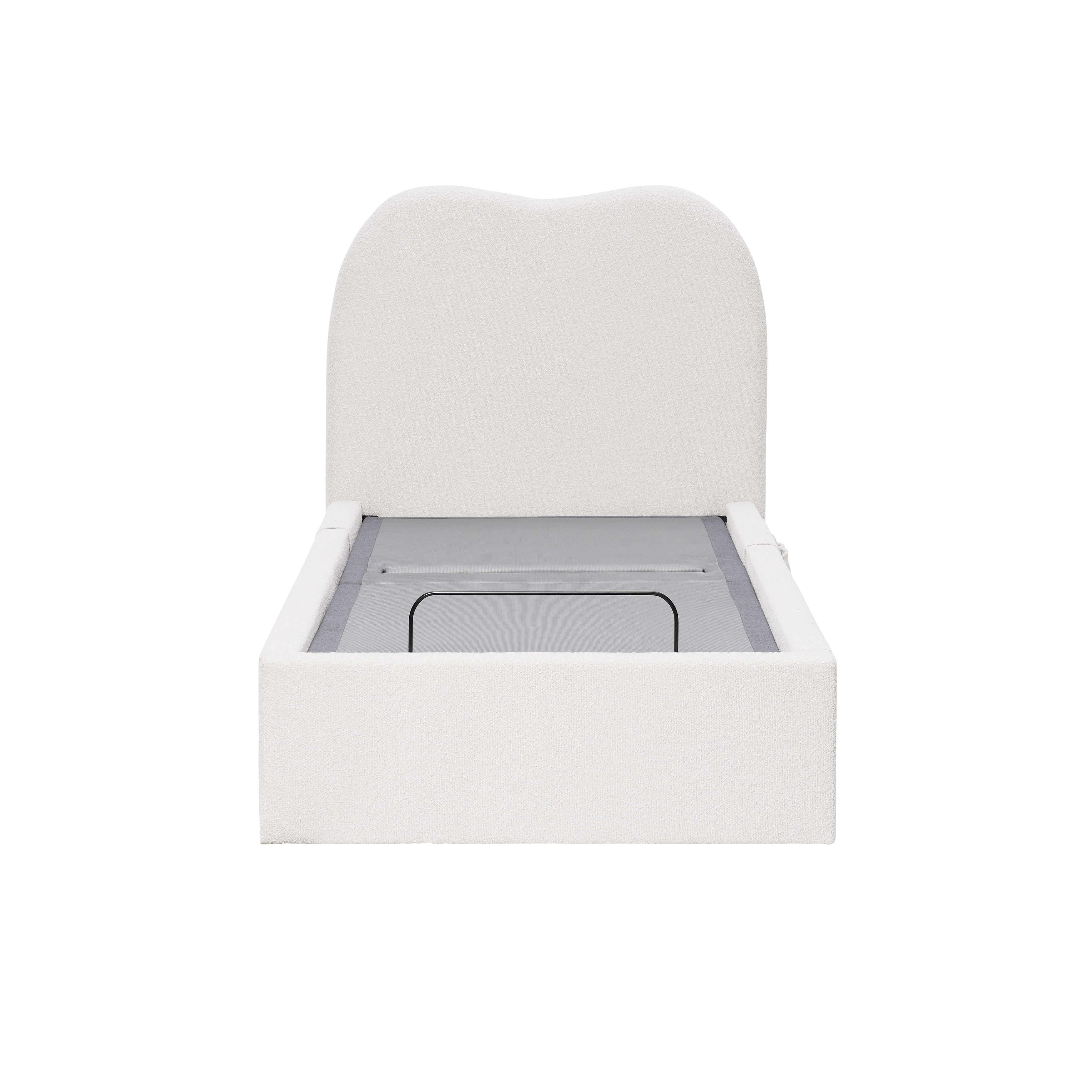 Lyra Super Single Bed - White Boucle (frame only)