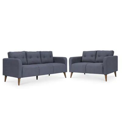 Bennett 3 Seater Sofa with Bennett 2 Seater Sofa - Midnight - Image 1