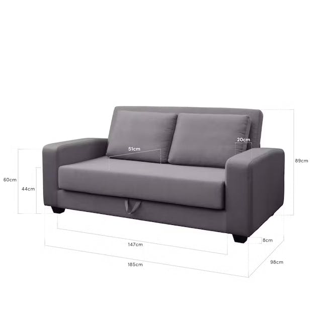 Karl 2.5 Seater Sofa Bed - Light Grey - 9