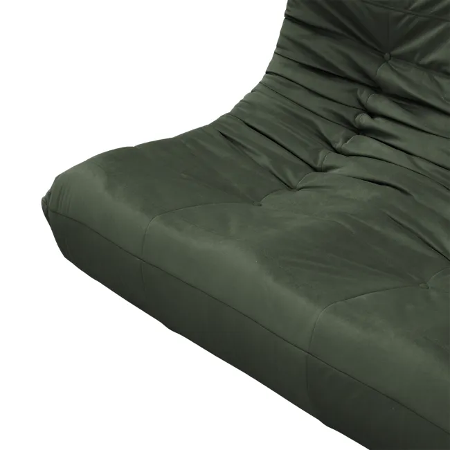 Hayward 3 Seater Low Sofa - Moss Green (Velvet) - 9