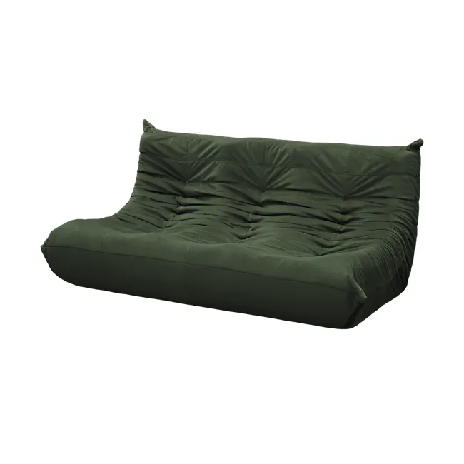 Hayward 3 Seater Low Sofa - Moss Green (Velvet) - 7