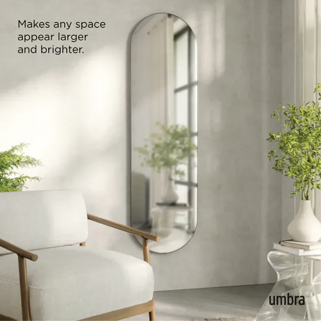 Hubba Pill Standing Wall Mirror 45x157 cm - Titanium - 4