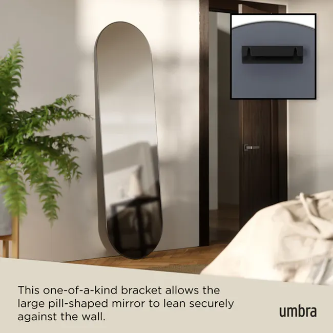 Hubba Pill Standing Wall Mirror 45x157 cm - Titanium - 3