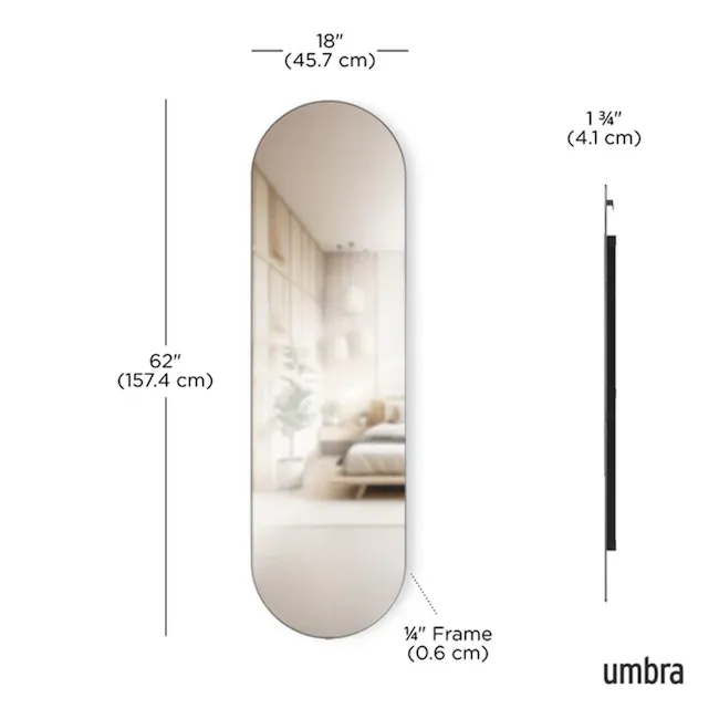 Hubba Pill Standing Wall Mirror 45x157 cm - Titanium - 6