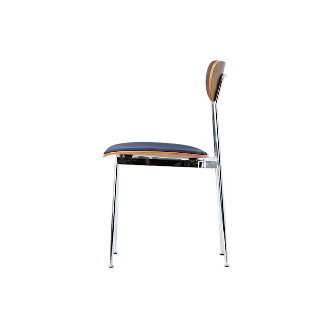 Miller Dining Chair - Walnut, Navy (Wooden Backrest) - 7